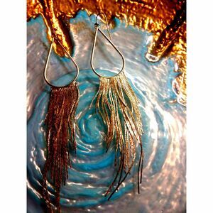 10kgp Gold Tassel Like Earrings